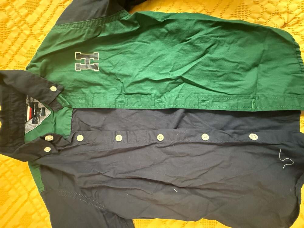 Tommy Hilfiger Boys' Colorblock Button-Down Shirt with H Patch